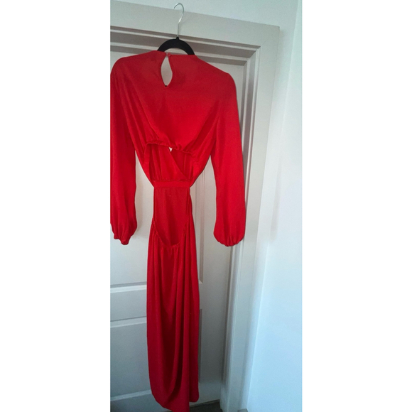 SHEIN Surplice Neck Split Thigh Cutout Dress - Picture 6 of 8